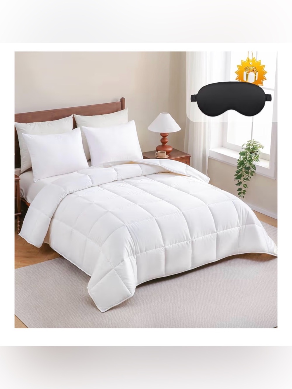 YOUR MOON White All-Season Australian Wool Comforter/Duvet Insert - King